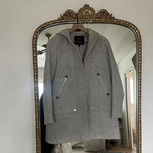 J. Crew Gray Hooded Trench Coat